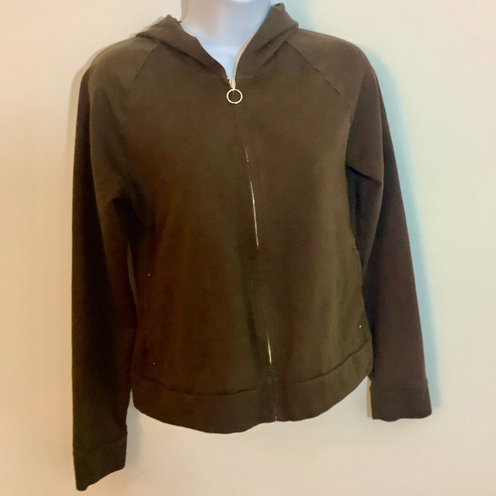 Ann Taylor Loft Vintage Unlined jacket w/ Hood Rich Brown Small